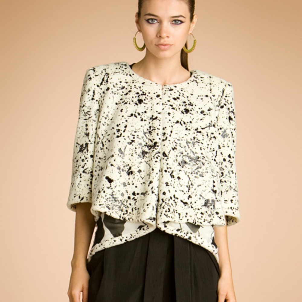 Rachel Roy Faux Fur Black/White Jacket XS